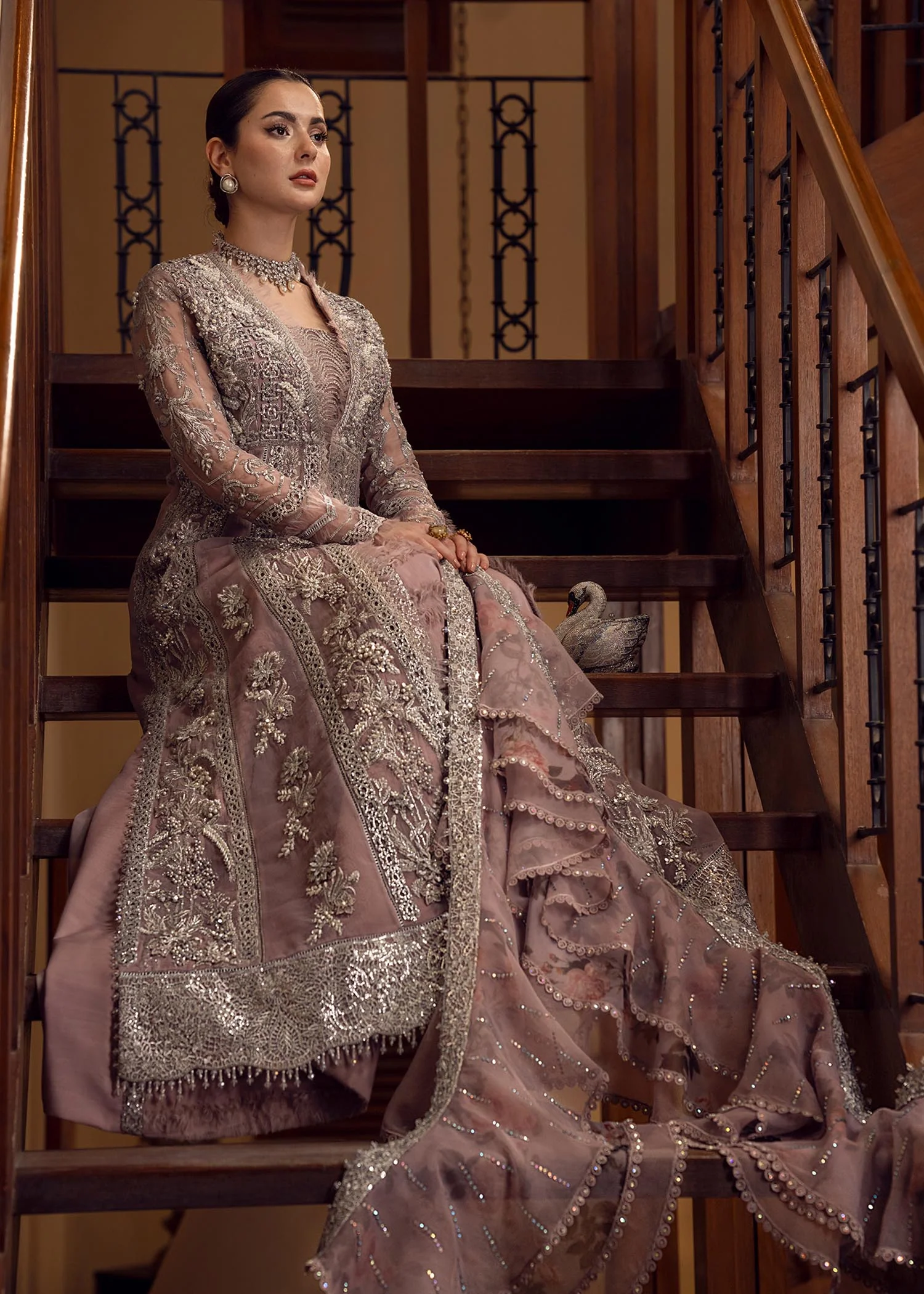 Crimson Peach Organza Formal Collection Replica - Image 3