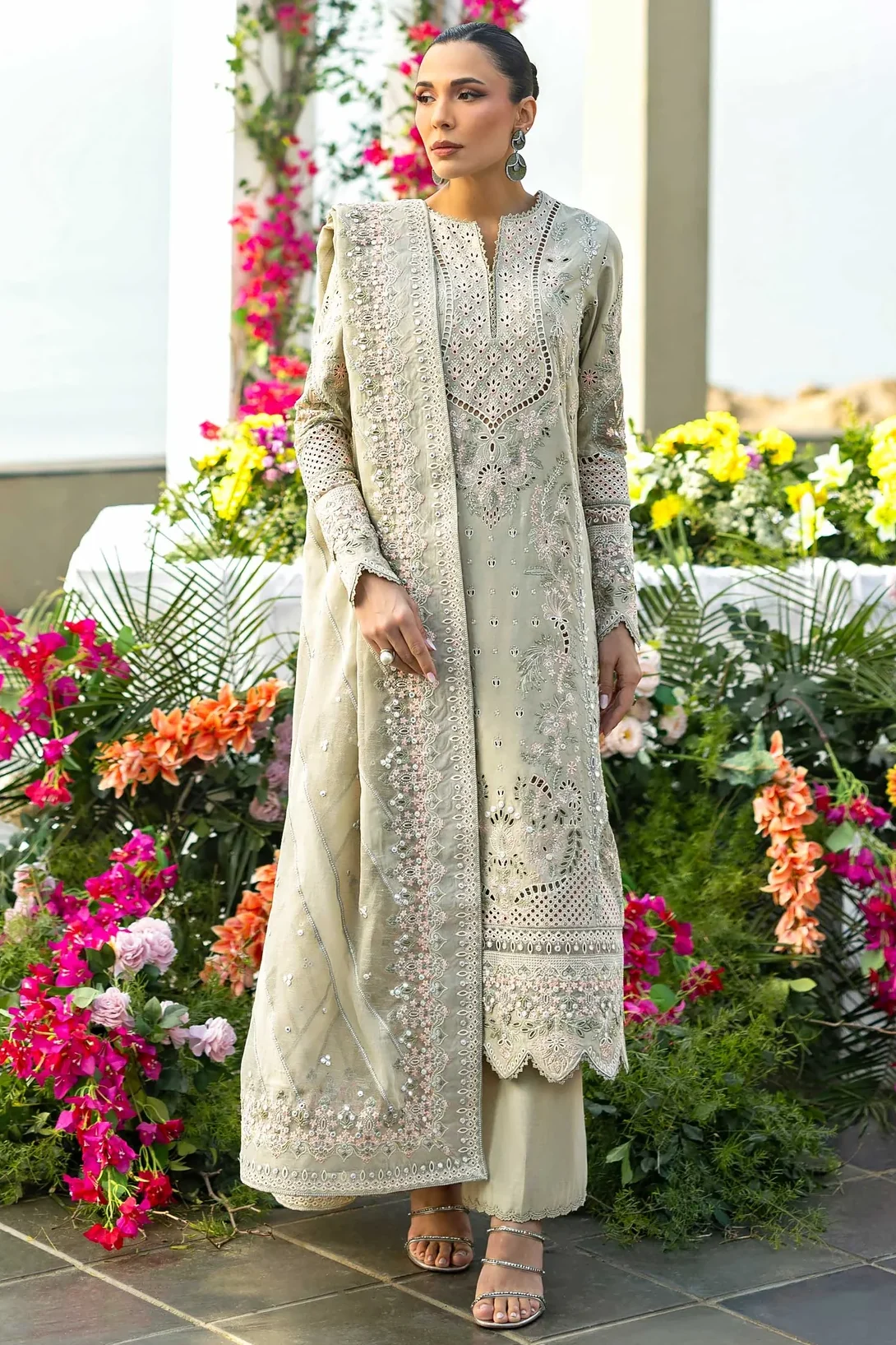 Akbar Aslam Pistachio Luxury Lawn Collection Replica