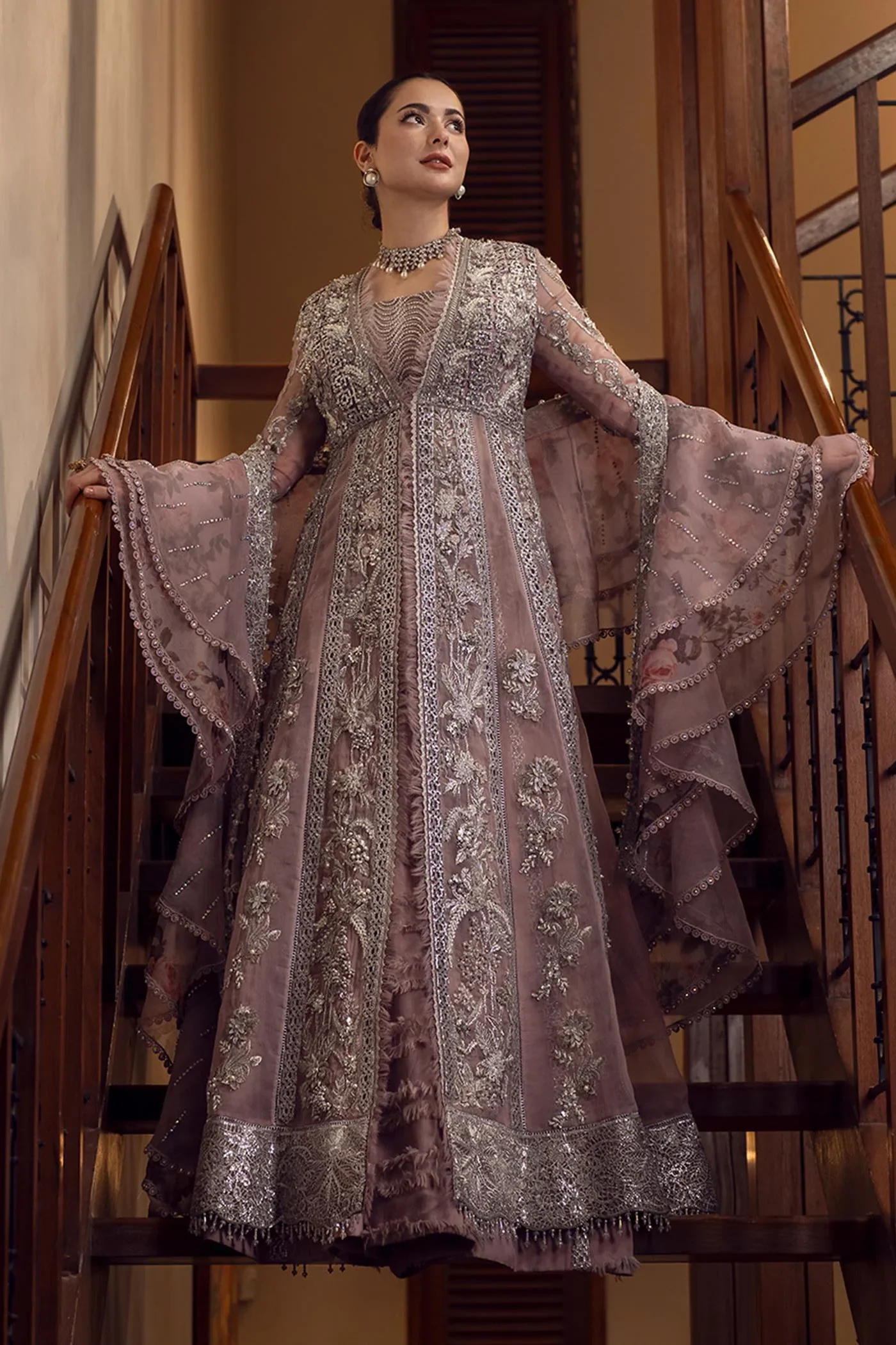 Crimson Peach Organza Formal Collection Replica