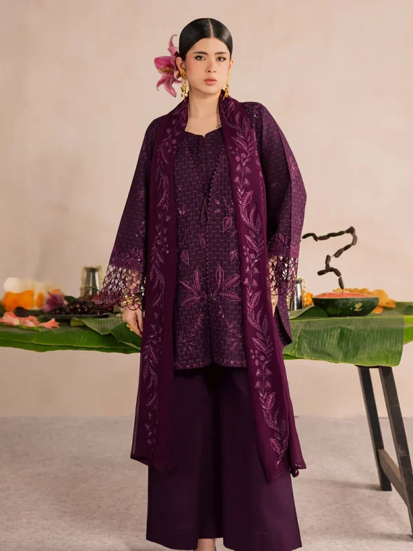 Nureh Purple Luxury Lawn Collection Replica