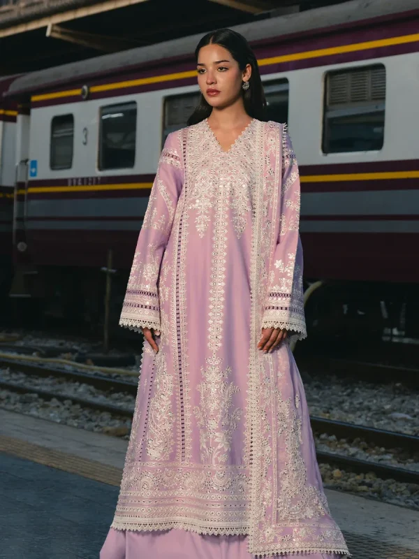 Afrozeh Purple Luxury Lawn Collection Replica