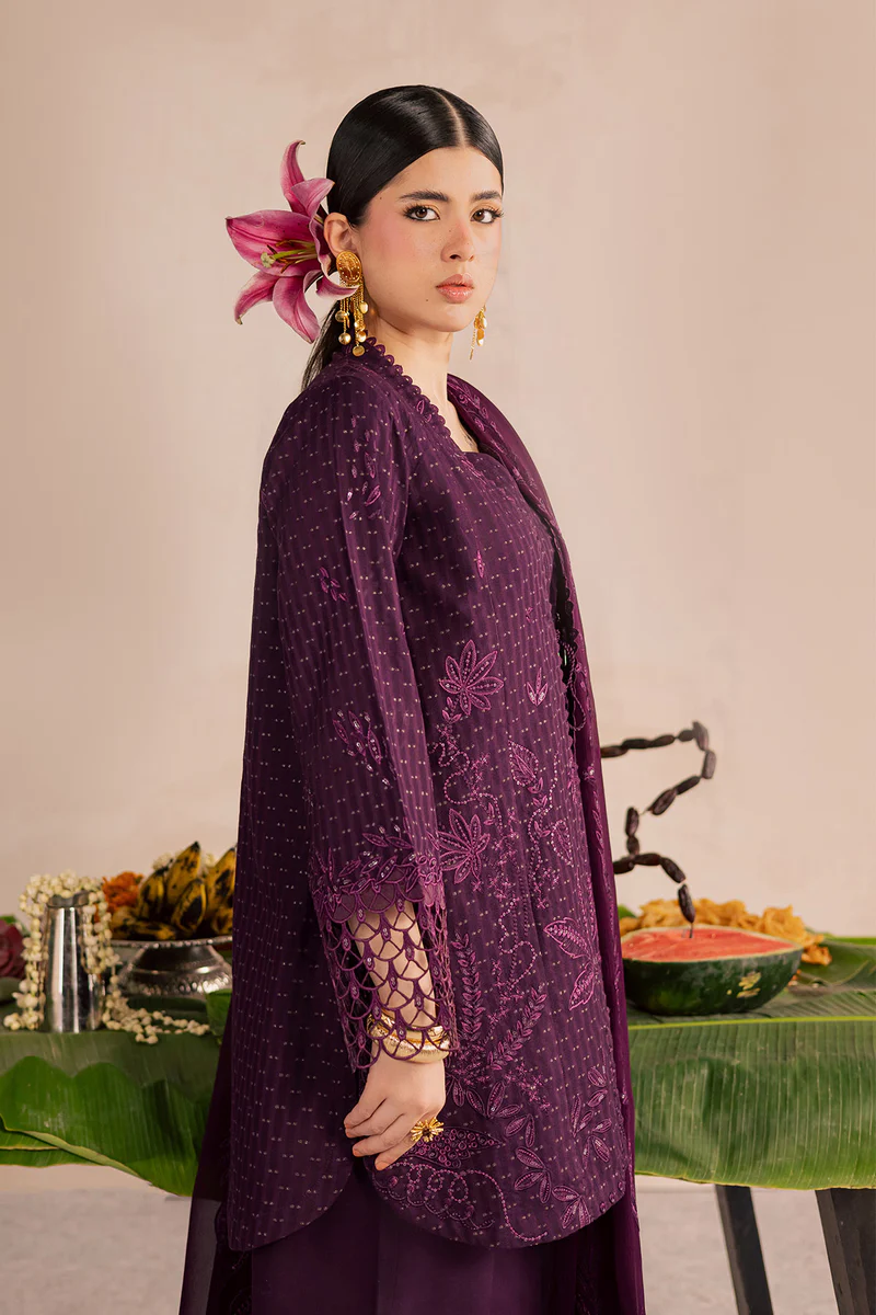 Nureh Purple Luxury Lawn Collection Replica - Image 3