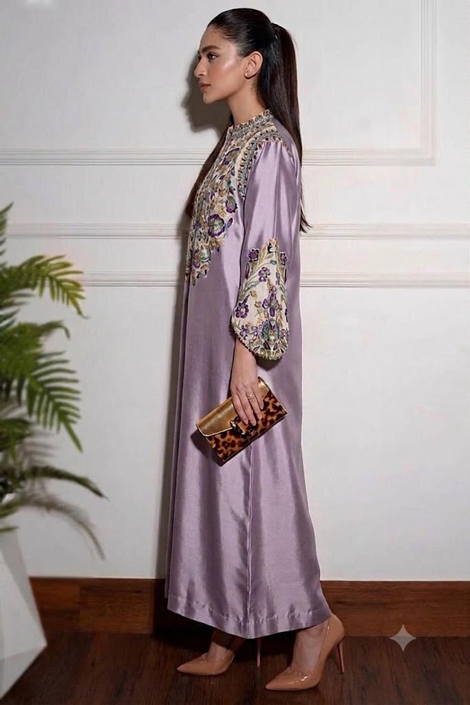 Alternative view of Alizeh Saad Purple Raw Silk Formal Collection Replica