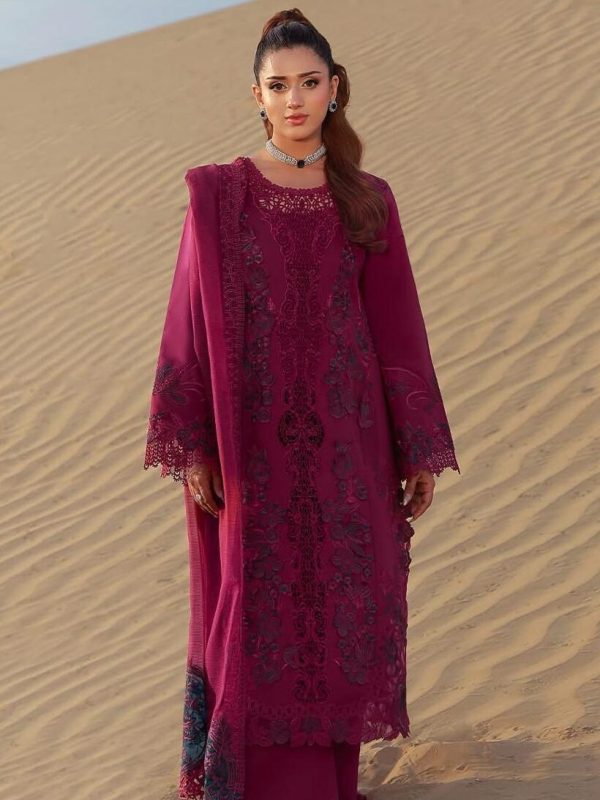 Rang Rasiya Maroon Luxury Lawn Collection Replica