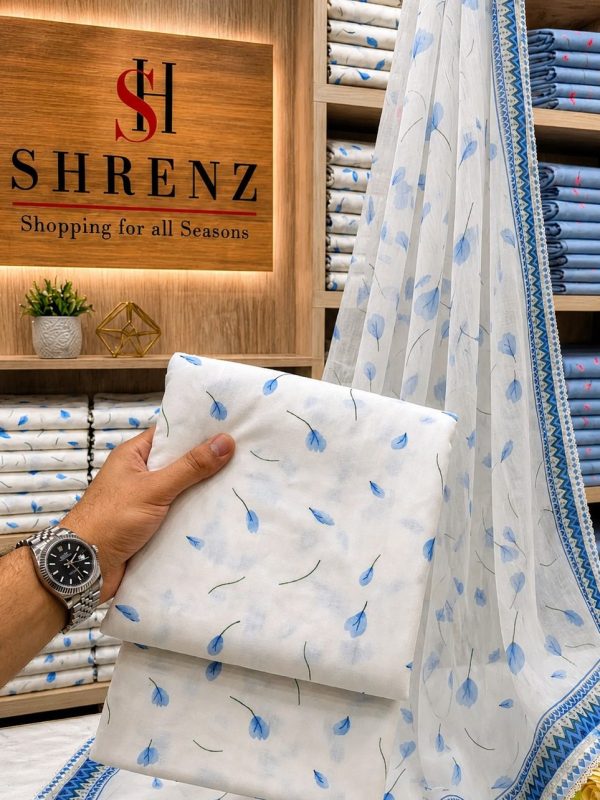 Shrenz White Swiss Lawn Collection Replica