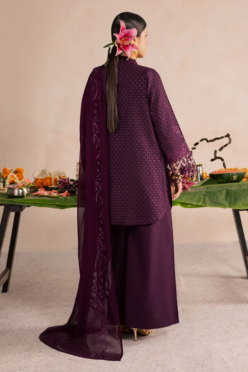 Alternative view of Nureh Purple Luxury Lawn Collection Replica