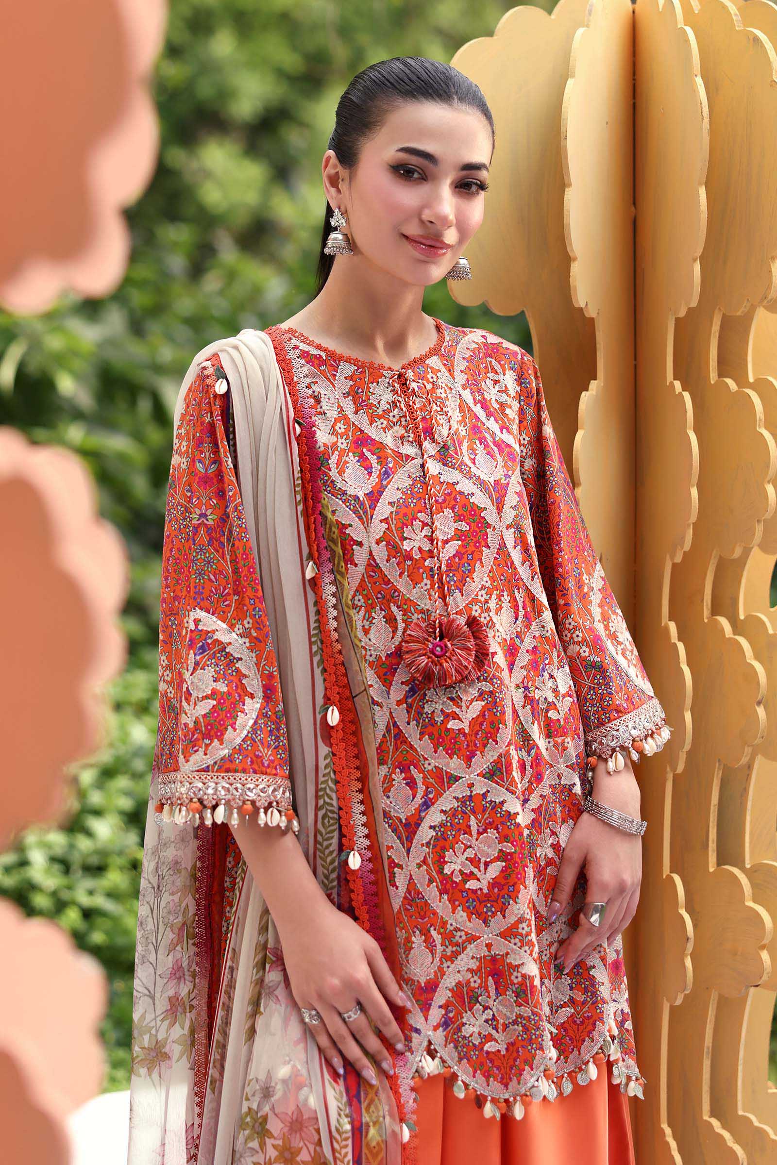 Maria B Orange Luxury Lawn Collection Replica - Image 3