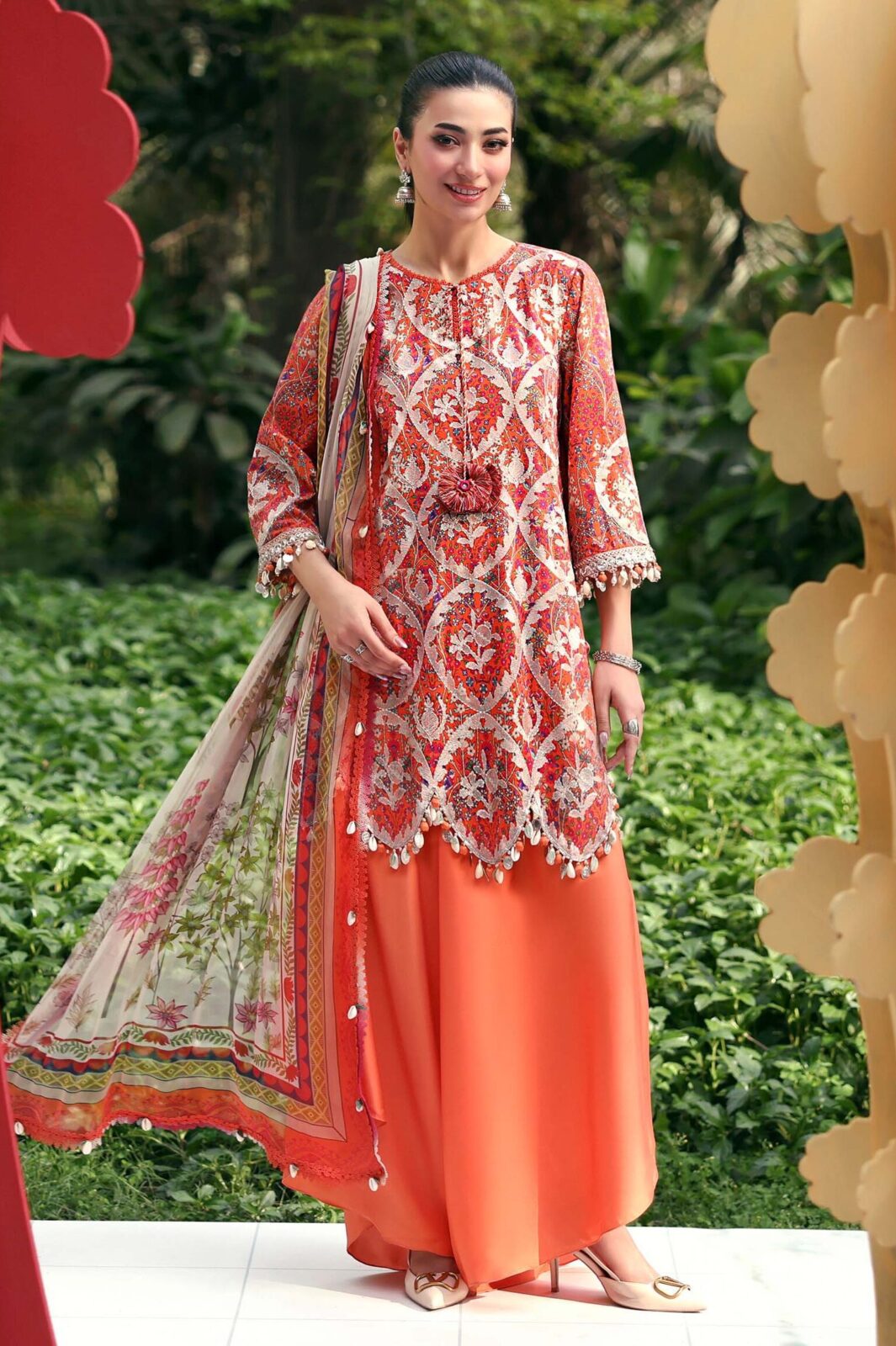 Maria B Orange Luxury Lawn Collection Replica