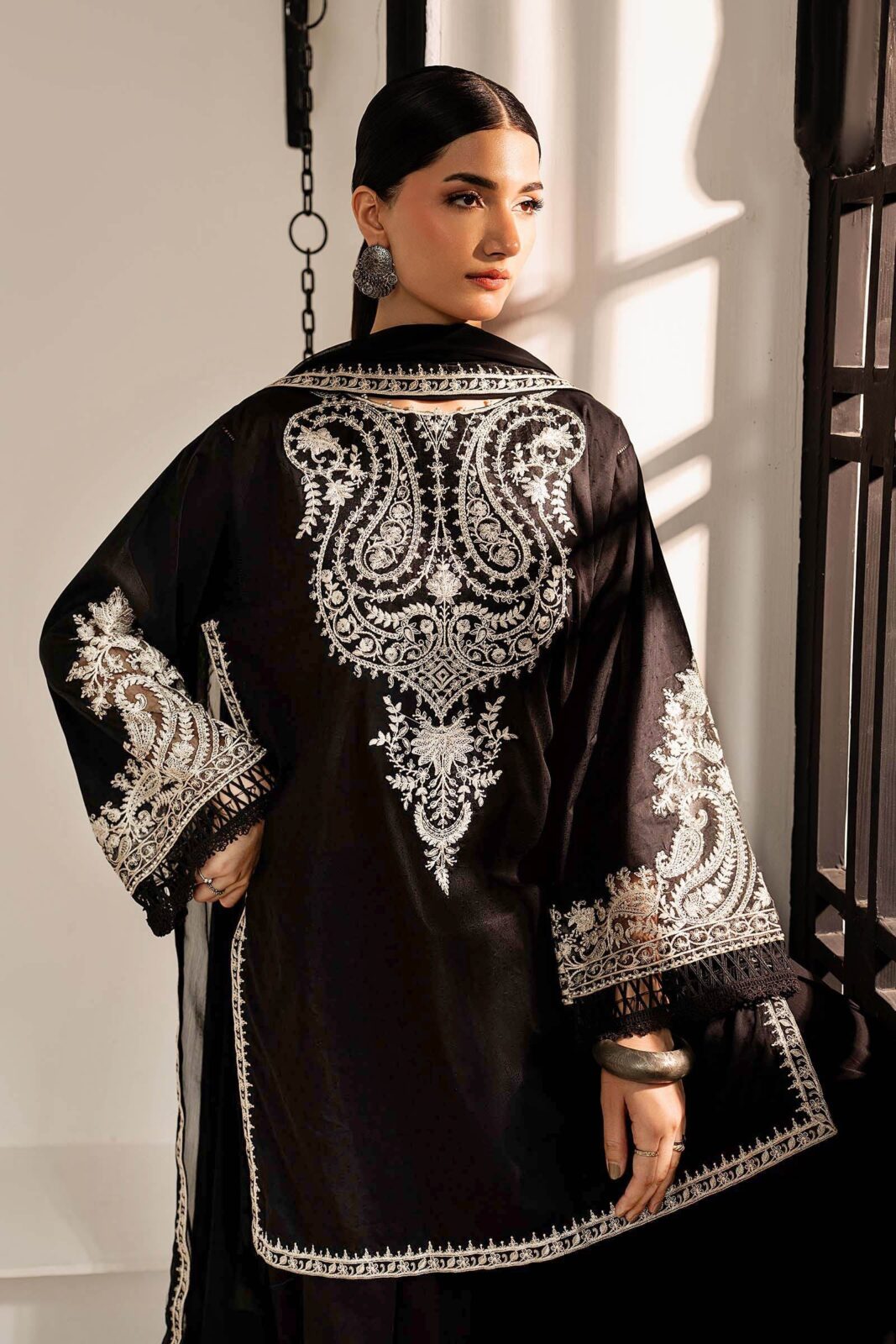 Maria B Black Chiffon Formal Collection Replica - Image 4