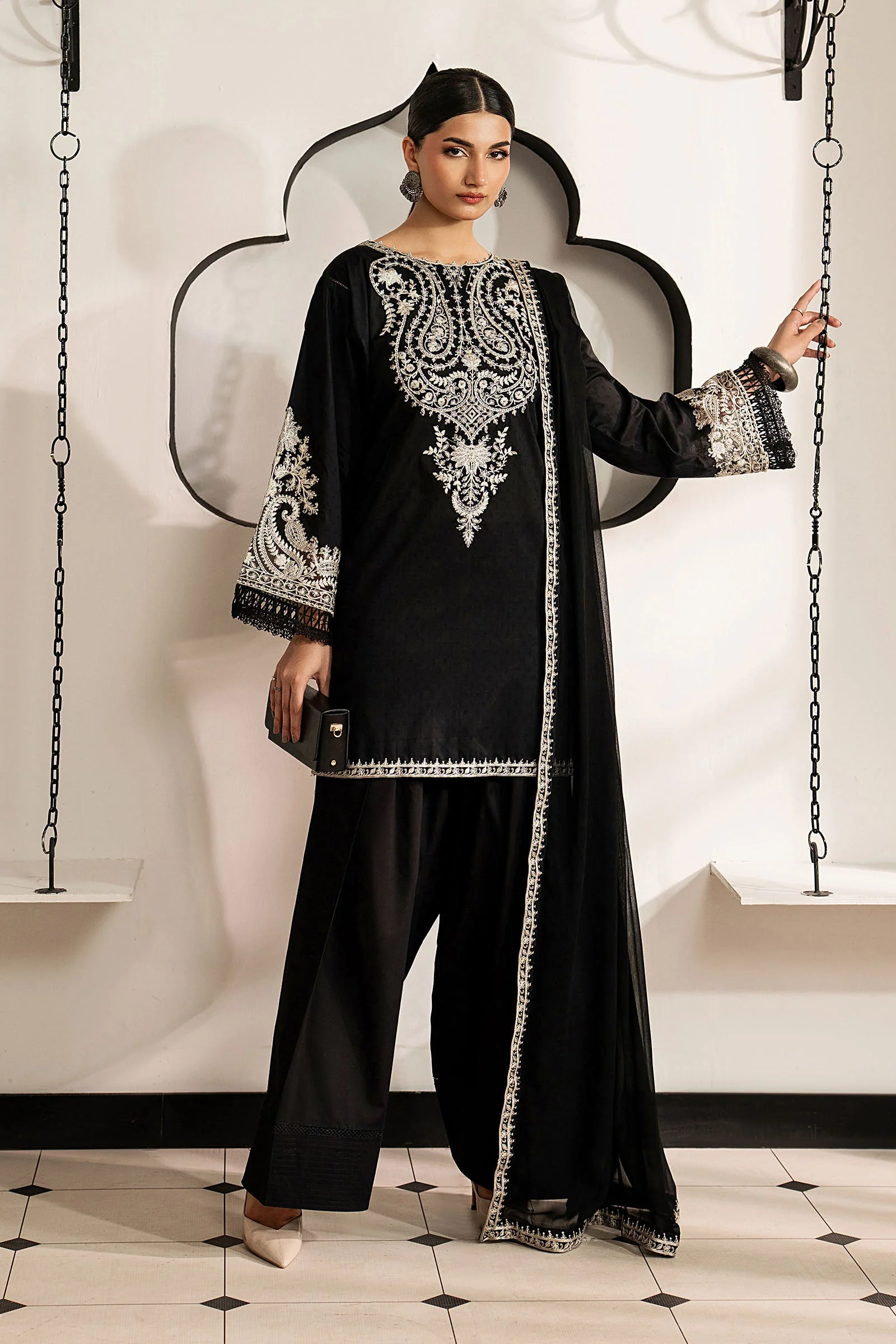 Alternative view of Maria B Black Chiffon Formal Collection Replica