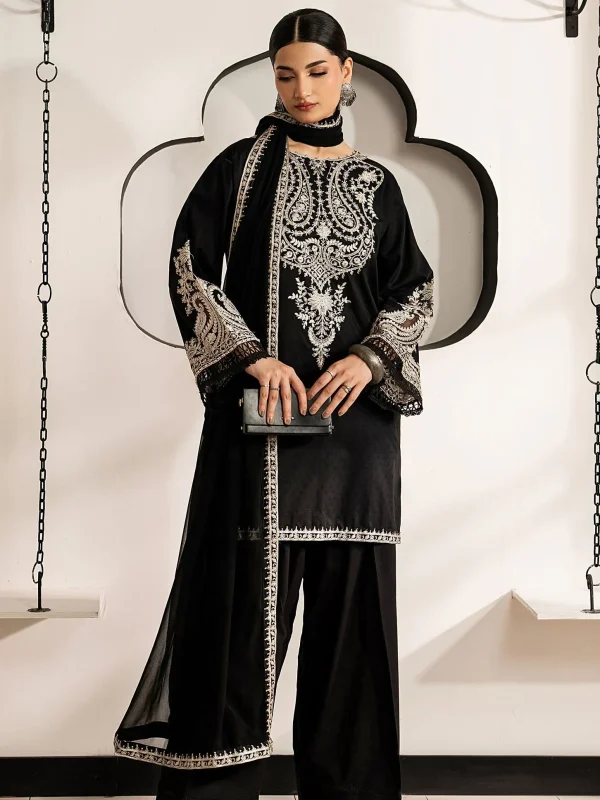 Maria B Black Chiffon Formal Collection Replica