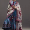 Zara Shahjahan Blue Silk Collection Replica