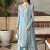 Gulaal Sky Blue Organza Formal Collection Replica