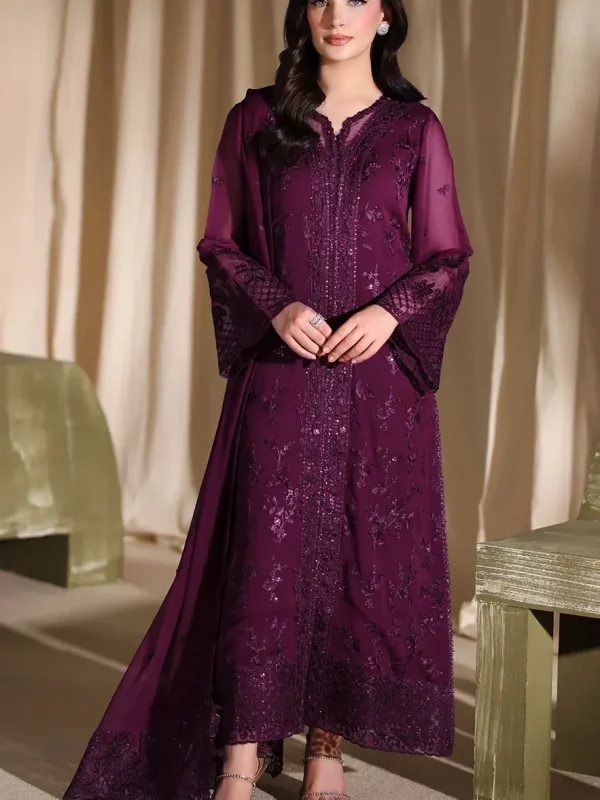 Azure Burgundy Chiffon Formal Collection Replica