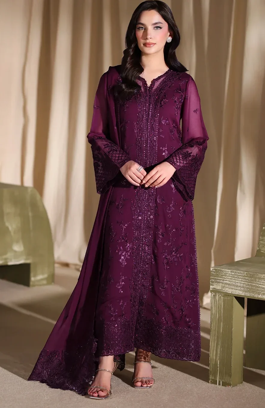Azure Burgundy Chiffon Formal Collection Replica
