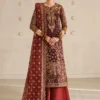 Baroque Maroon Chiffon Formal Collection Replica
