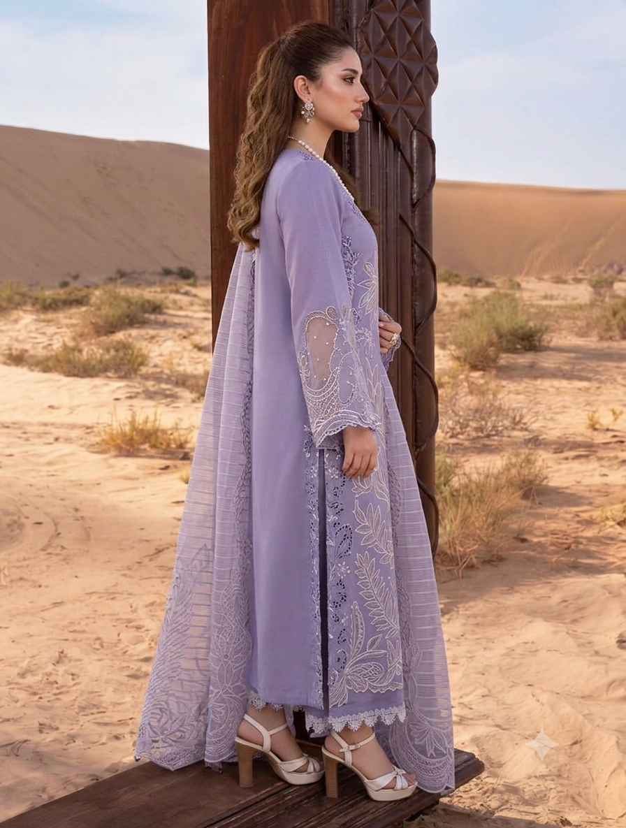Alternative view of Rang Rasiya Purple Luxury Lawn Collection Replica