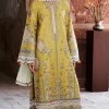 Hussain Rehar Yellow Luxury Lawn Collection Replica