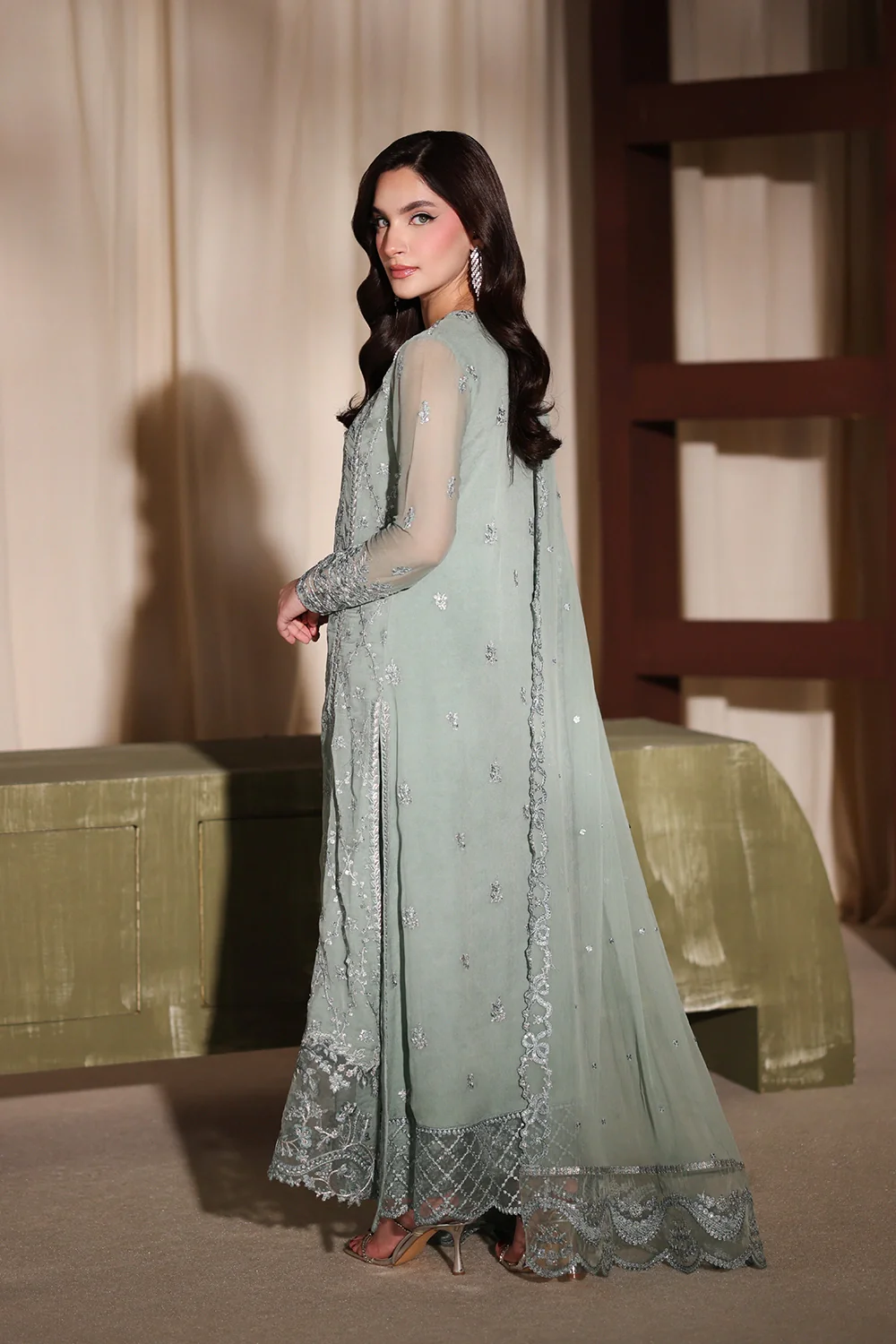 Alternative view of Azure Seagreen Chiffon Formal Collection Replica