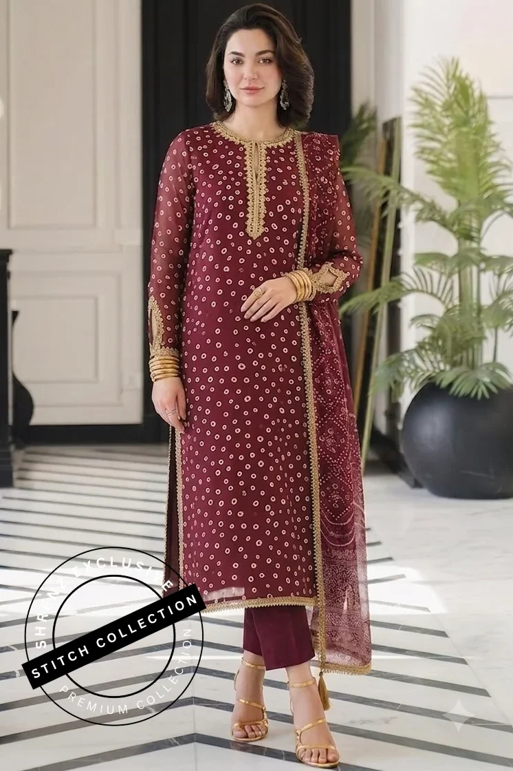 Shrenz 3 Piece Stitched Swiss Lawn Pret Collection