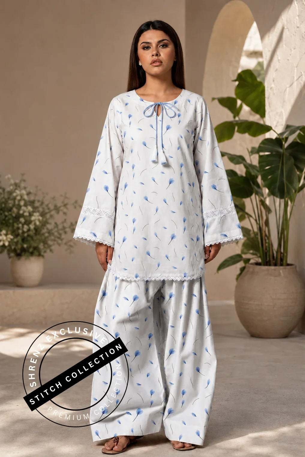 Shrenz 3 Piece Stitched Swiss Lawn Pret Collection