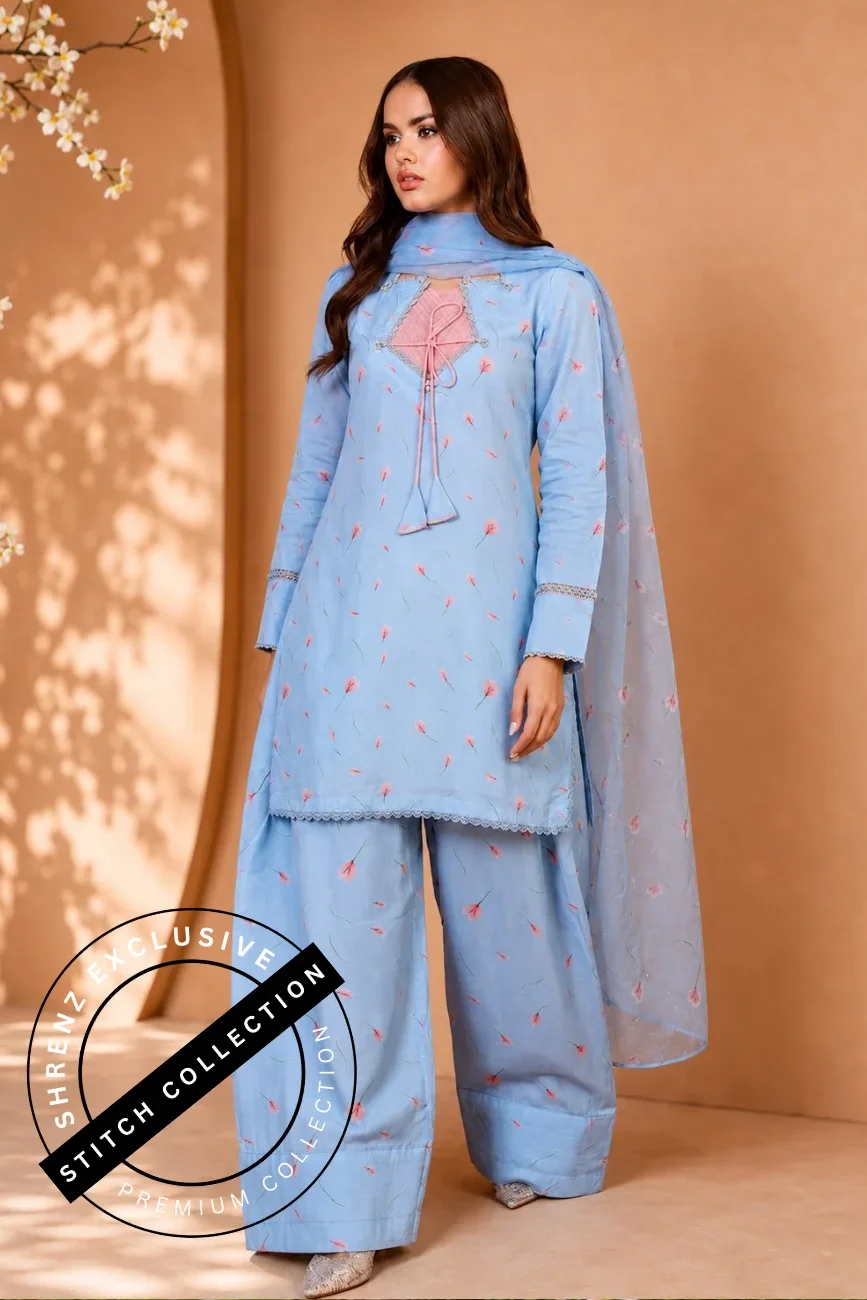 Shrenz 3 Piece Stitched Swiss Lawn Pret Collection