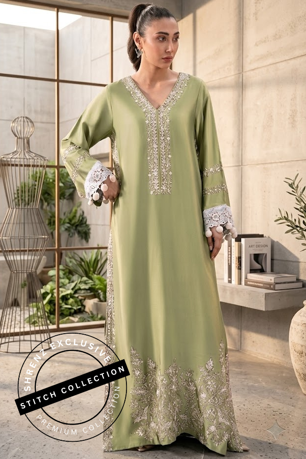 Shrenz 3 Piece Stitched Sheesha Silk Pret Collection