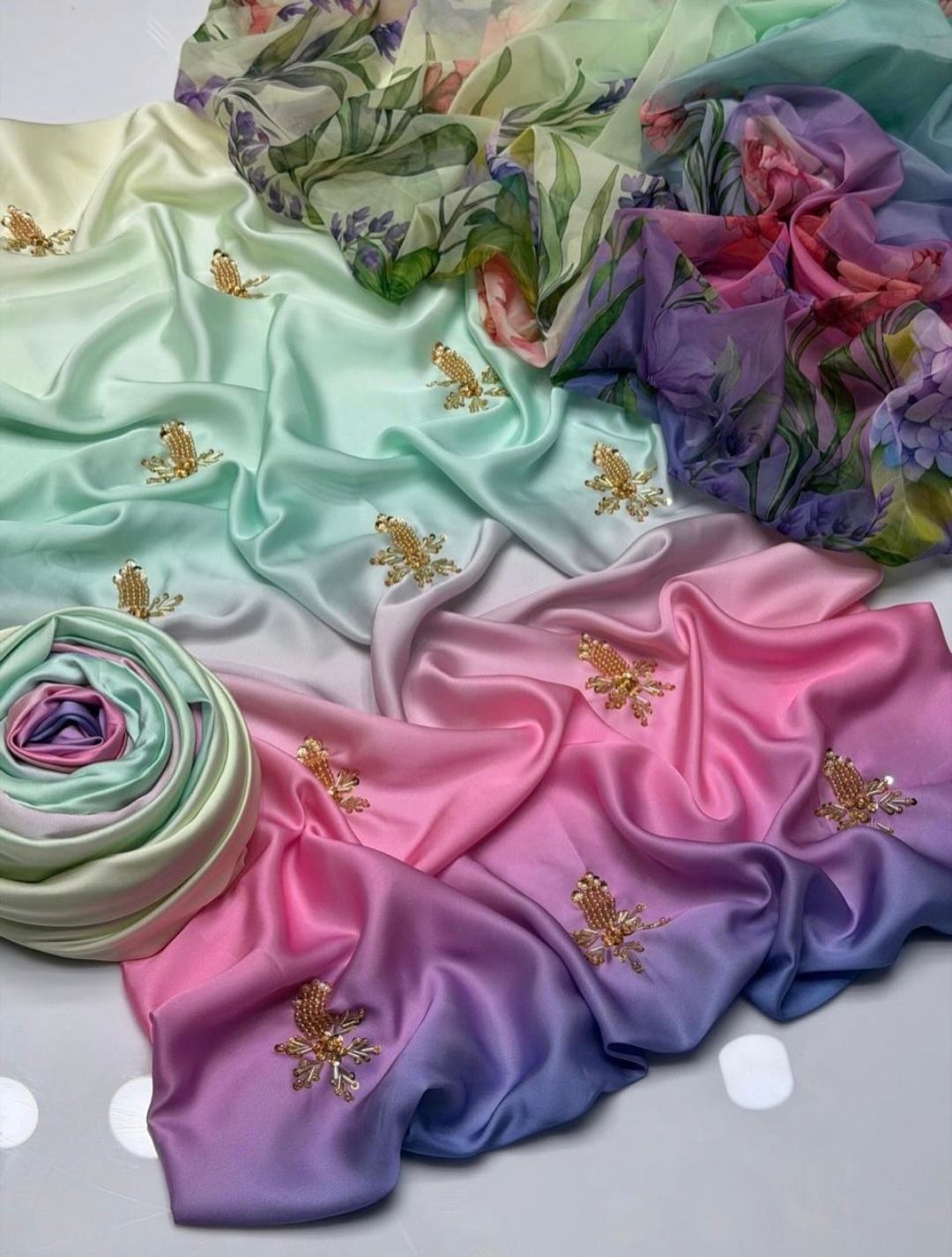 Alternative view of Shrenz Multi Tie-N-die Silk Collection Replica