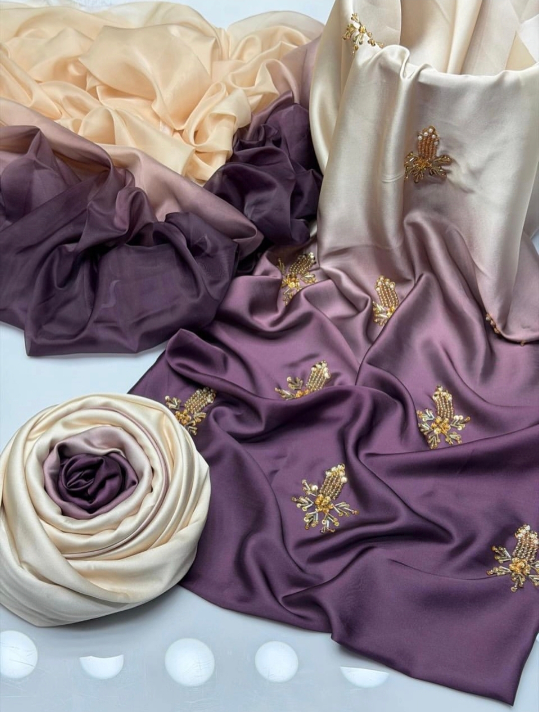 Alternative view of Shrenz Purple Tie-N-die Silk Adda Collection Replica