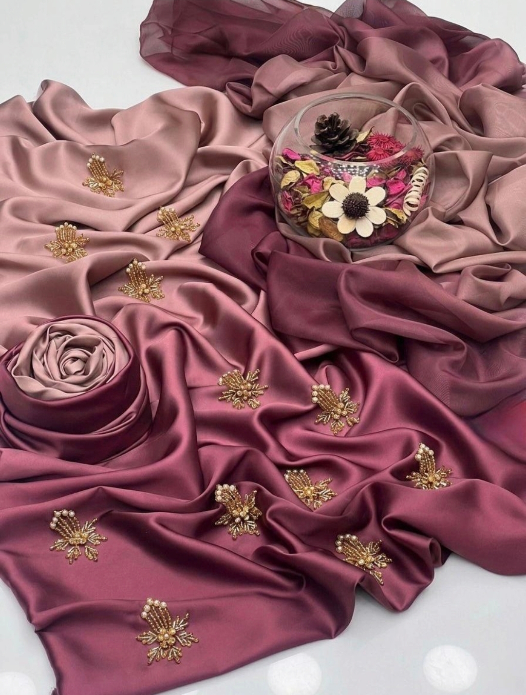 Alternative view of Shrenz Tpink Tie-N-die Silk Adda Collection Replica