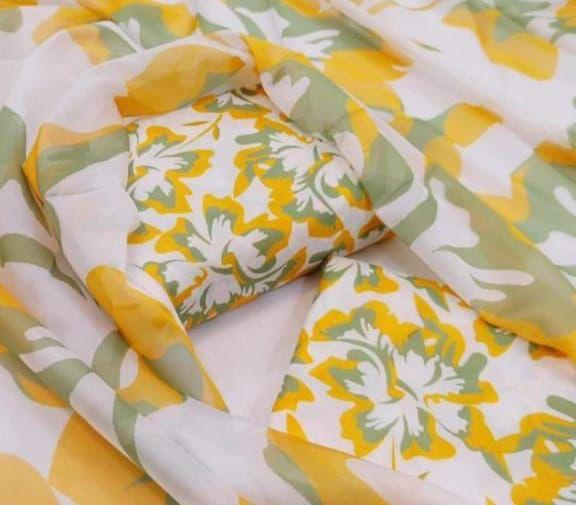Alternative view of Shrenz Yellow Swiss Lawn Collection Replica
