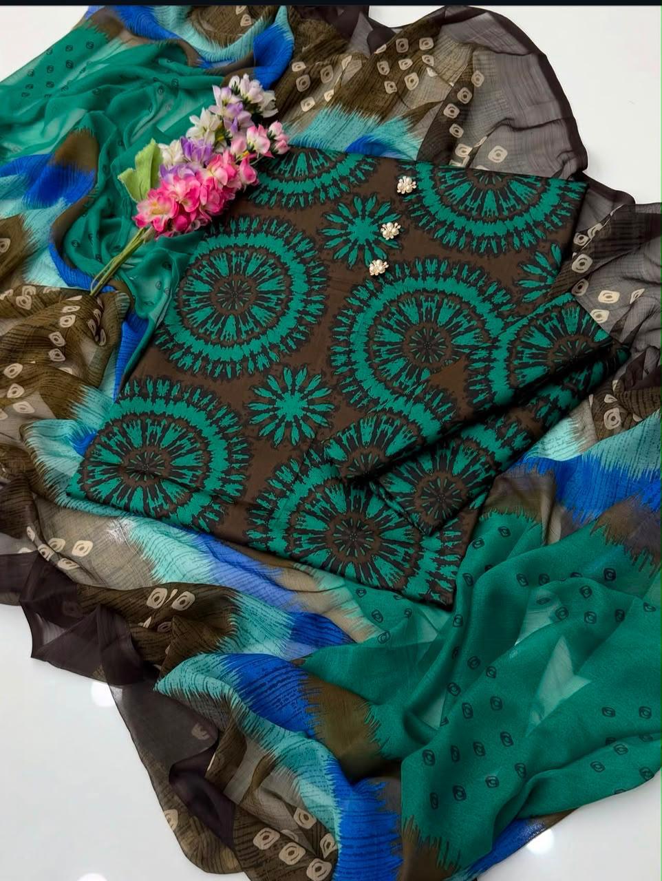Alternative view of Shrenz Black Swiss Lawn Collection Replica