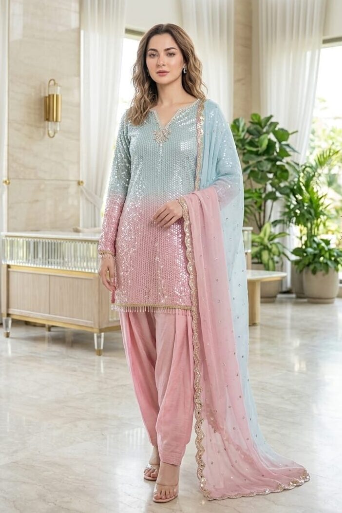 Shrenz Tie-N-Die Bamber Chiffon Formal Collection Replica