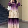 Shrenz Purple Tie-N-die Silk Adda Collection Replica