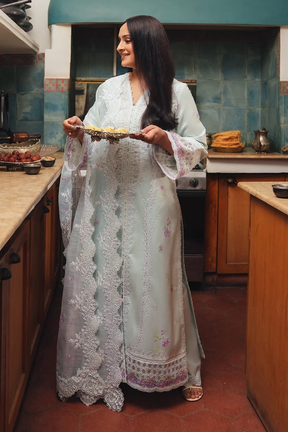 Afrozeh Grey Luxury Lawn Collection Replica