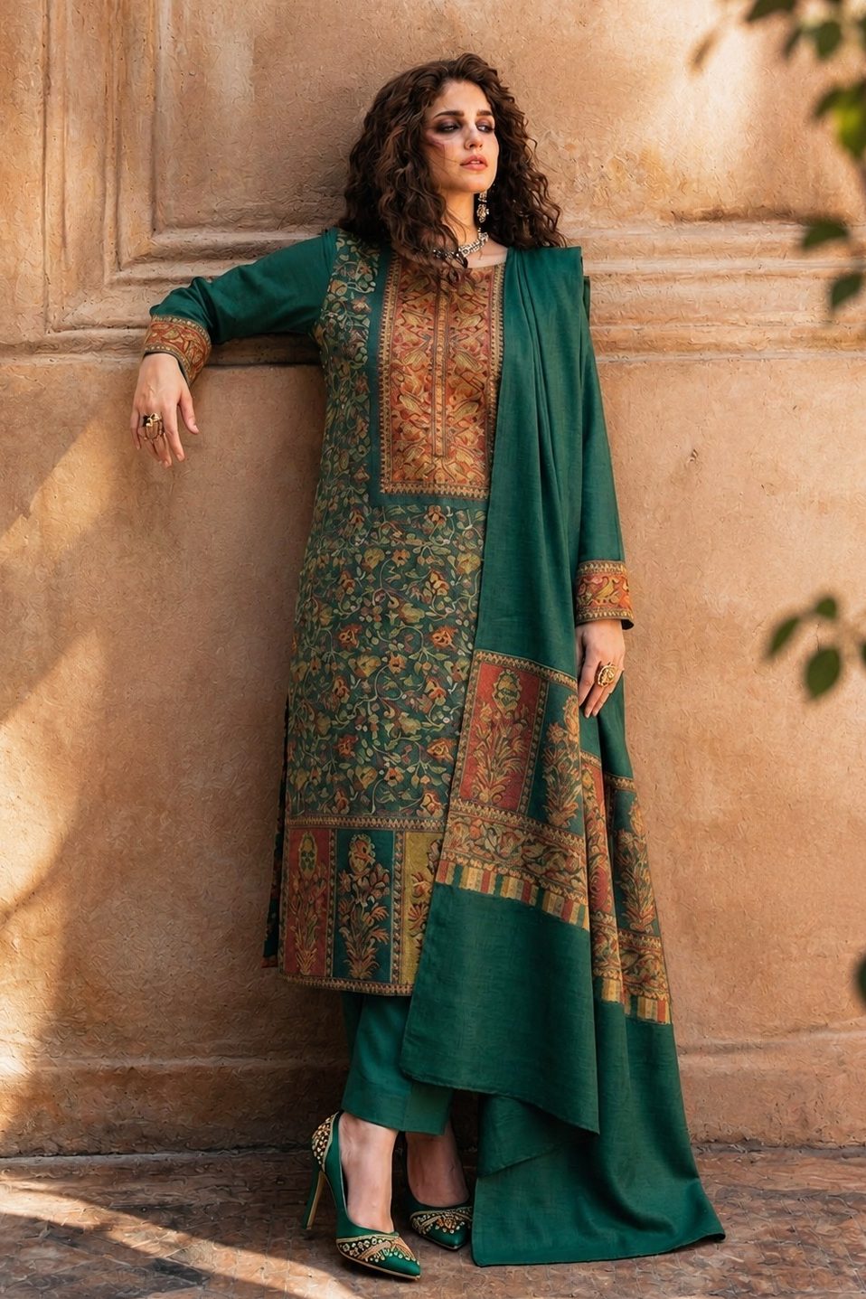 Pashmina kani Green Collection By Shrenz