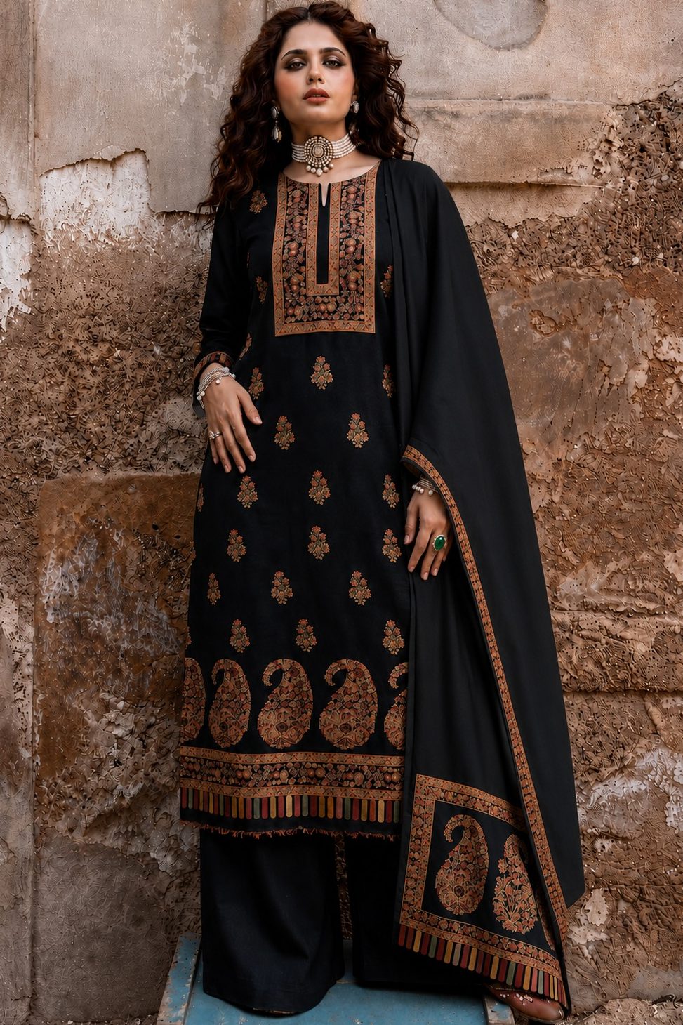 Pashmina kaani Black Collection By Shrenz