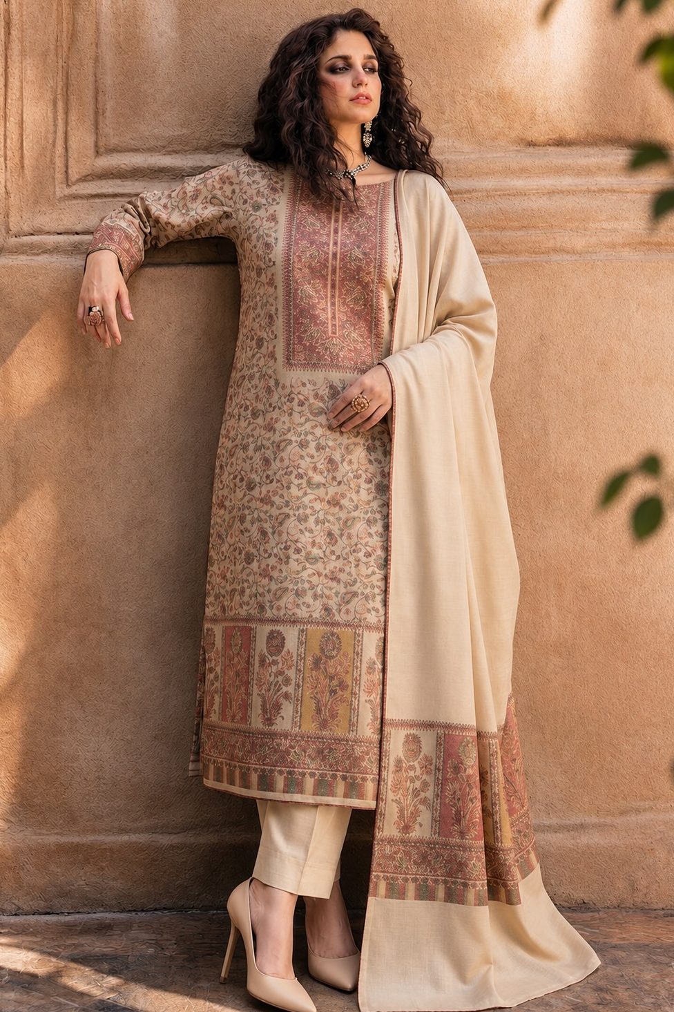 Pashmina kani White Collection By Shrenz