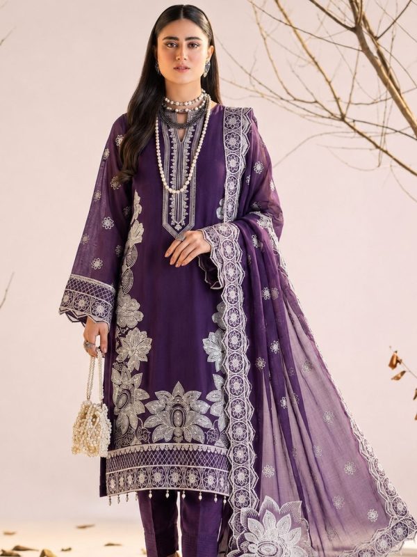 Shrenz Purple Chiffon Formal Collection Replica