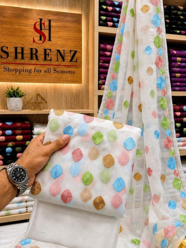 Shrenz White Chiffon Formal Collection Replica