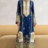 Ethnic Royal Blue Raw Silk Formal Collection Replica