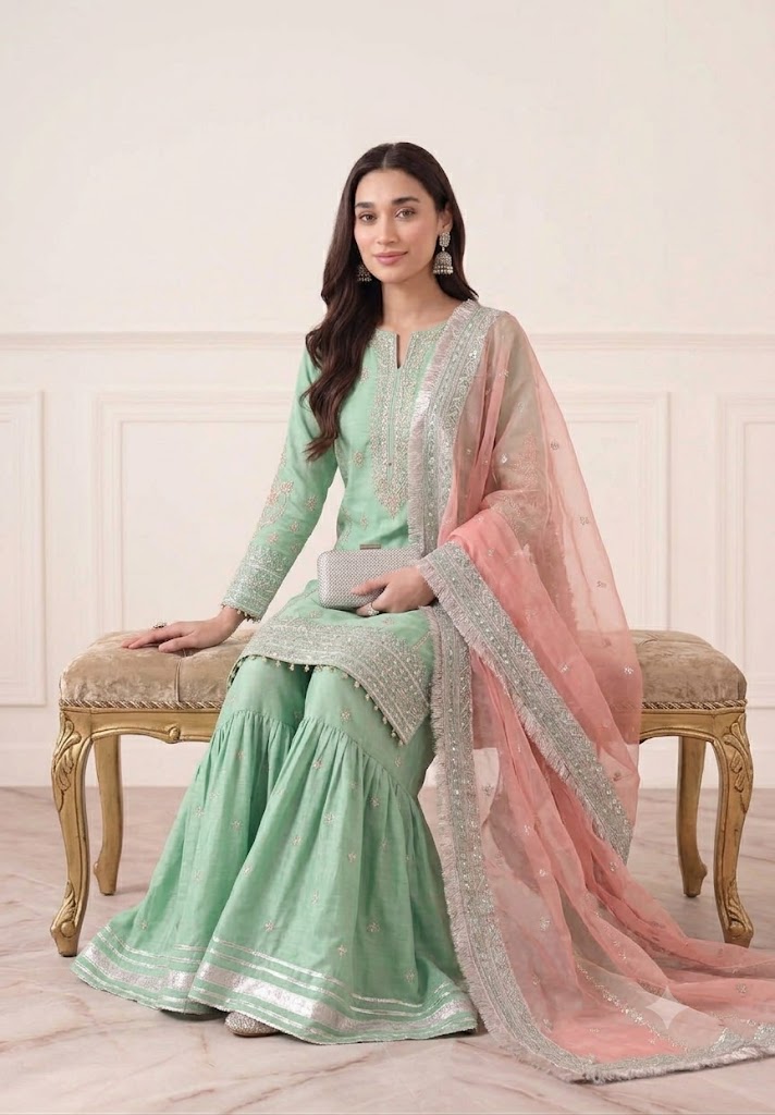 Maria B Pistachio Luxury Lawn Collection Replica - Image 3