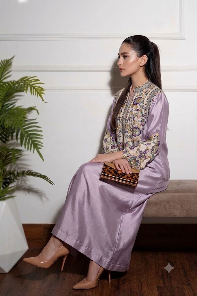 Alizeh Saad Purple Raw Silk Formal Collection Replica - Image 3
