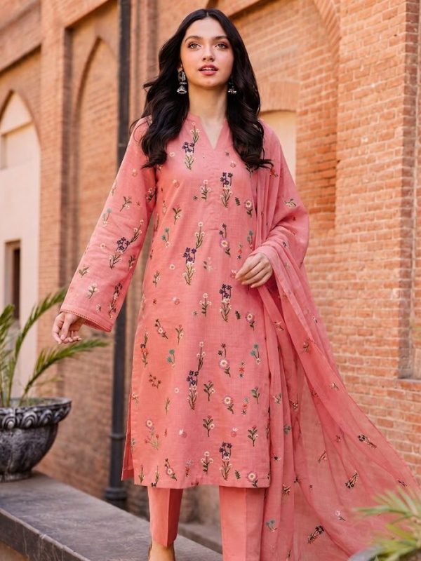 Shrenz Pink Luxury Lawn Collection Replica