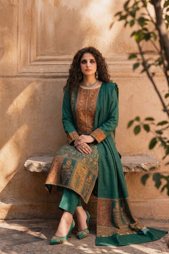 Pashmina kani Green Collection By Shrenz - Image 3