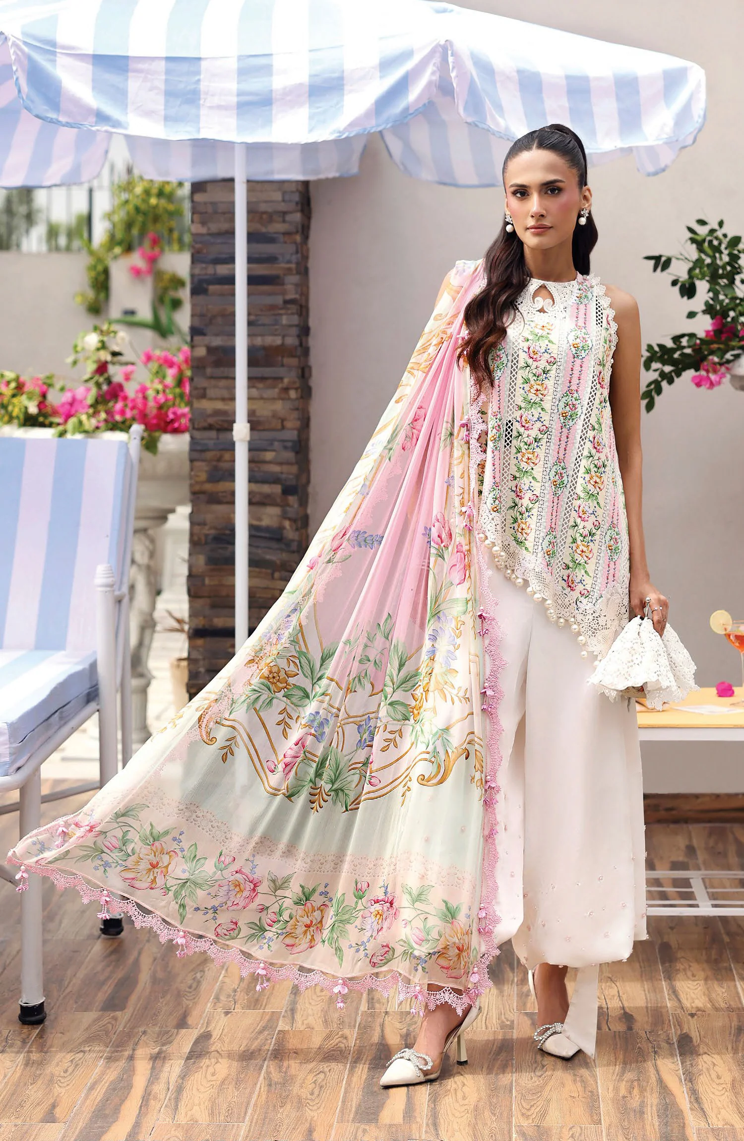 Alternative view of Maria B White Luxury Printed Lawn Collection Replica