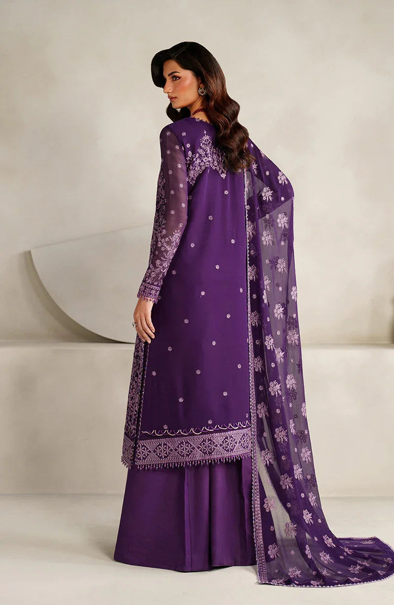 Alternative view of Zarif Purple Chiffon Formal Collection Replica