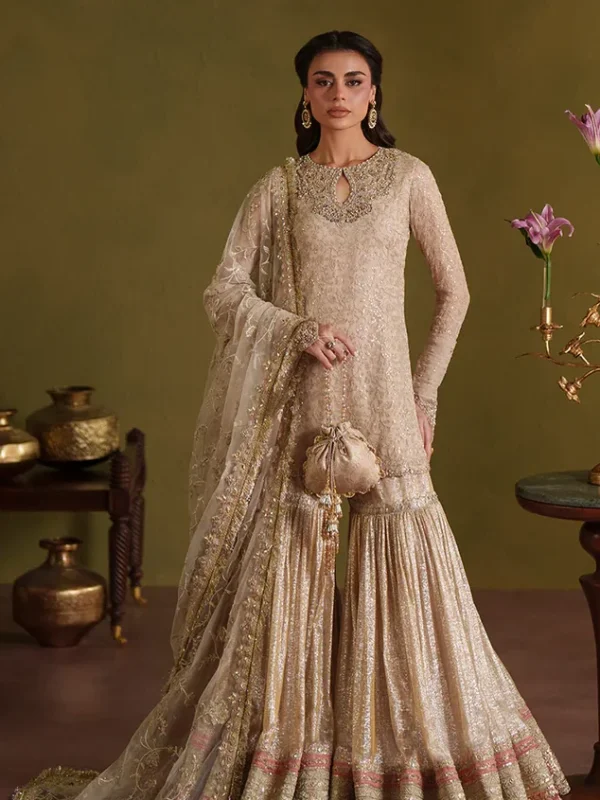 Faiza Saqlain Skin Chiffon Bridal Collection Replica
