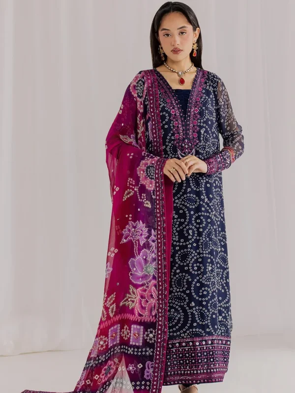 Nureh Black Chiffon Formal Collection Replica