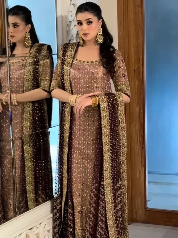 Haris Shakeel Pink Bridal Collection Maysori Replica